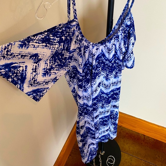 VENUS Cold-shoulder Dress XS Blue/White - Picture 2 of 5